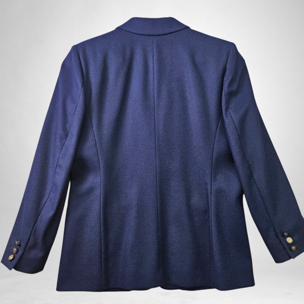 Pendleton Wool‎ Blazer Women 10 Navy USA Made Tailored Old Money Office Jacket - Picture 2 of 11